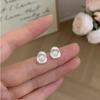 Elegant Irregular Pearl Stud Earrings for Girls - Versatile, High-End, Simple Ear Piercing Accessories