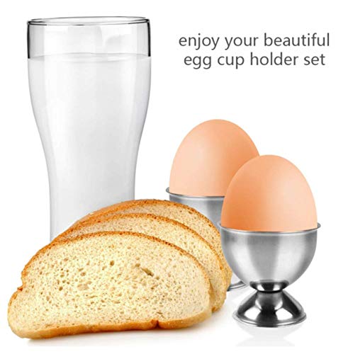 heizi Egg Stand, Boiled Egg Stand, Stainless Steel, Set of 8 (Silver)