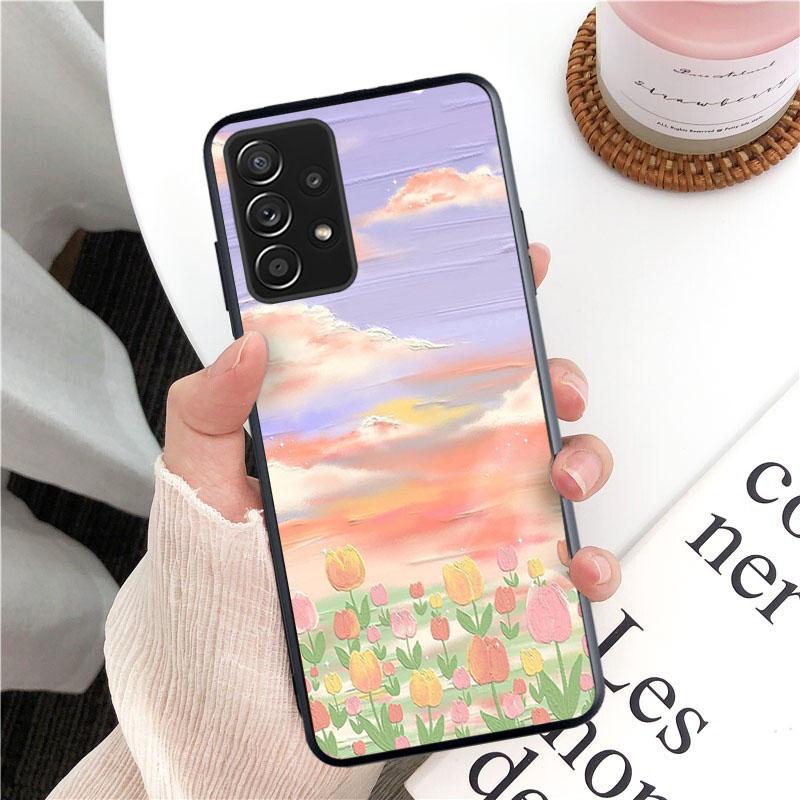Coque de téléphone Peinture à l'huile Fleurs pour Samsung Galaxy A13 A22 A12 A32 A71 A11 A21S A33 A52 A72 A51 A50 A70 A31 M31 Funda Coque Case
