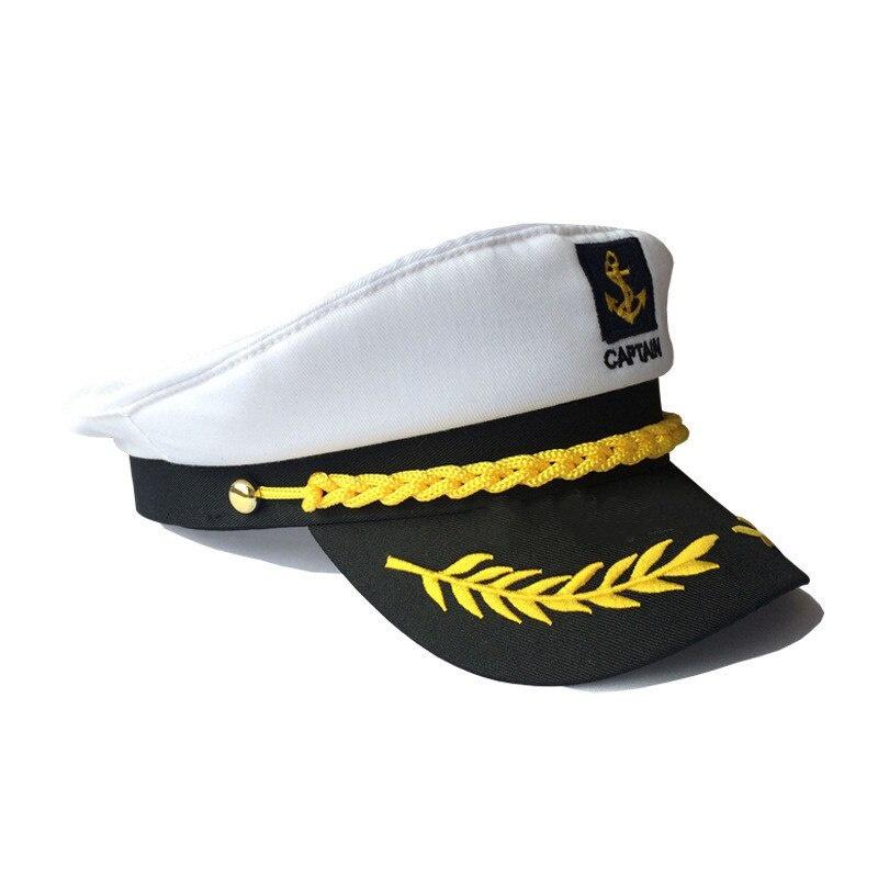 Marineblau Marine Erwachsene Yacht Militärhüte Boot Skipper Schiff Matrose Kapitän Kostümhut verstellbare Kappe Admiral für Männer Frauen LS