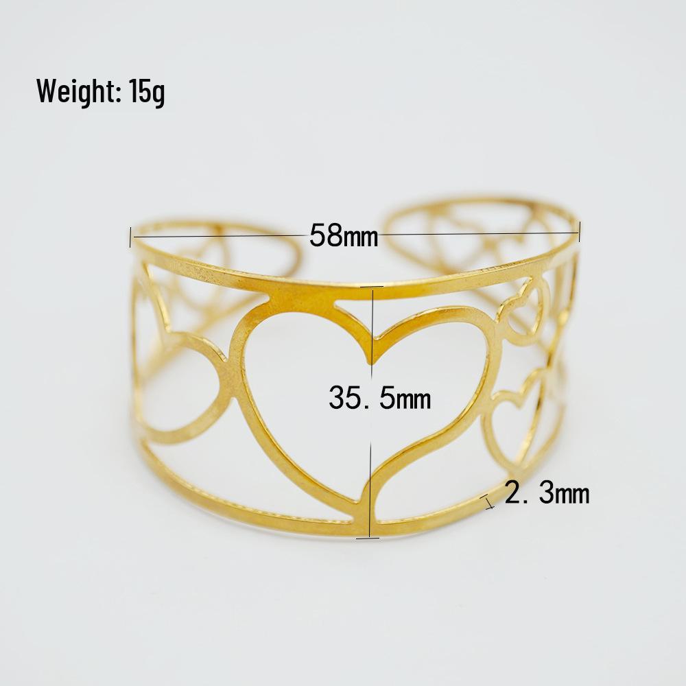 European  American Stylish Round Hollow Cuff Bracelet, Pure Copper Plated, Unique Personality Hand Jewelry