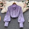 Design Crochet Temperament Long Sleeve Shirt Top Autumn Women's Loose Shirt