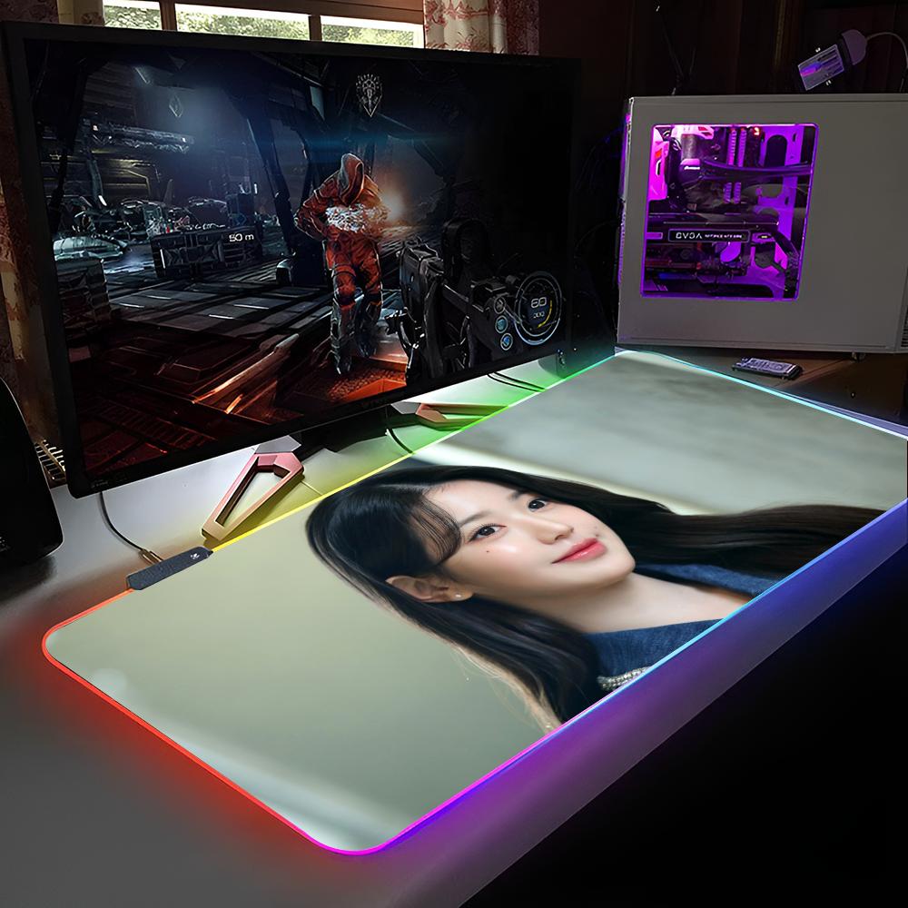 

J-Jang W-Wonyoung Mouse Pad RGB Backlit Mouse Pad Laptop Mouse Pad Laptop Gamer Computer Desk Gaming Accessories RGB600x300x3mm