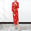Lady Petticoats Plus Size Women Cheongsam Elegant High Slits Long Cheongsam Classic Chinese Style Women Dress for Weddings Parties