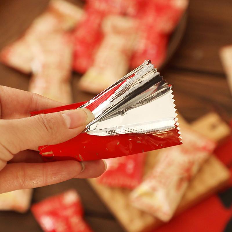 100Pcs Chinese New Year Aluminum Foil Disposable Toffee Packaging Bags Baked Handmade Nougat Candy Machine Sealed
