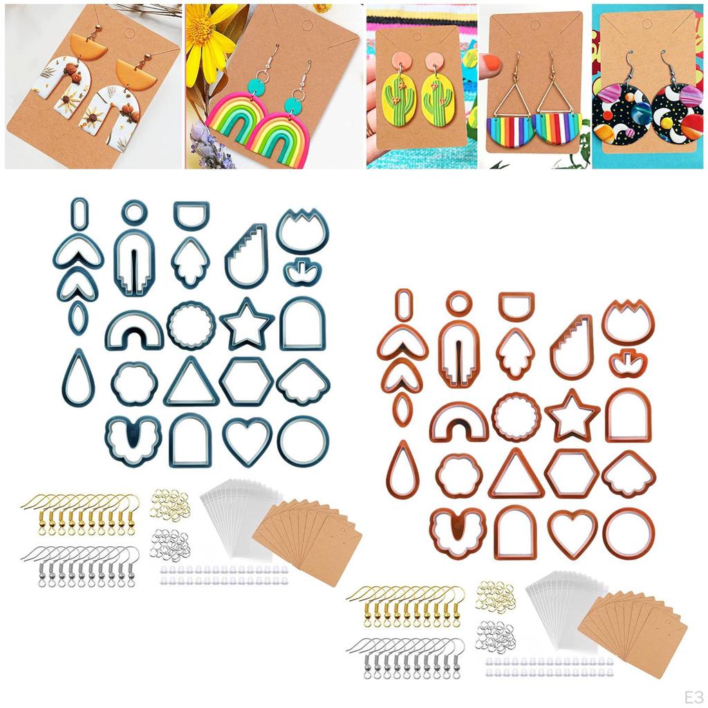 124 Stück Ausstecher für Polymer Clay für Ohrringe Langlebig Mehrere Formen Breite Anwendung Zubehör