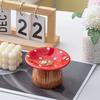 Ceramic Mushroom Jewelry Tray with Raised Ring Holder Dish, Tabletop Catchall Tray for Vanity and Bedside Table