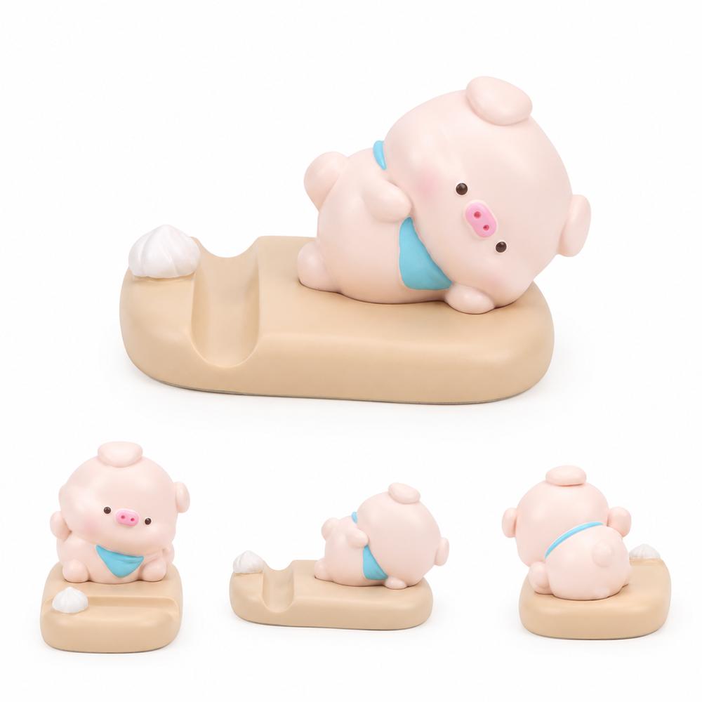 Multi-Purpose Cell Phone Stand Cartoon Animal Desk Ornament Cute Mobile Holder Car Dashboard