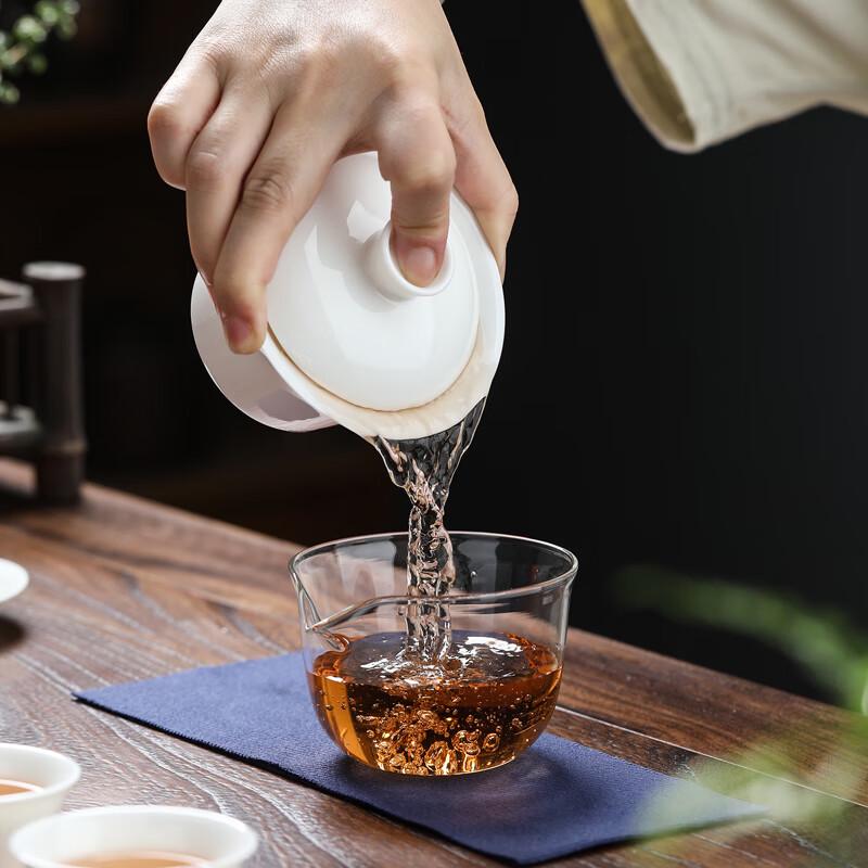 MULTIPOTENT Mutton-fat Jade Porcelain Travel Kung Fu Tea Set with 3 Cups