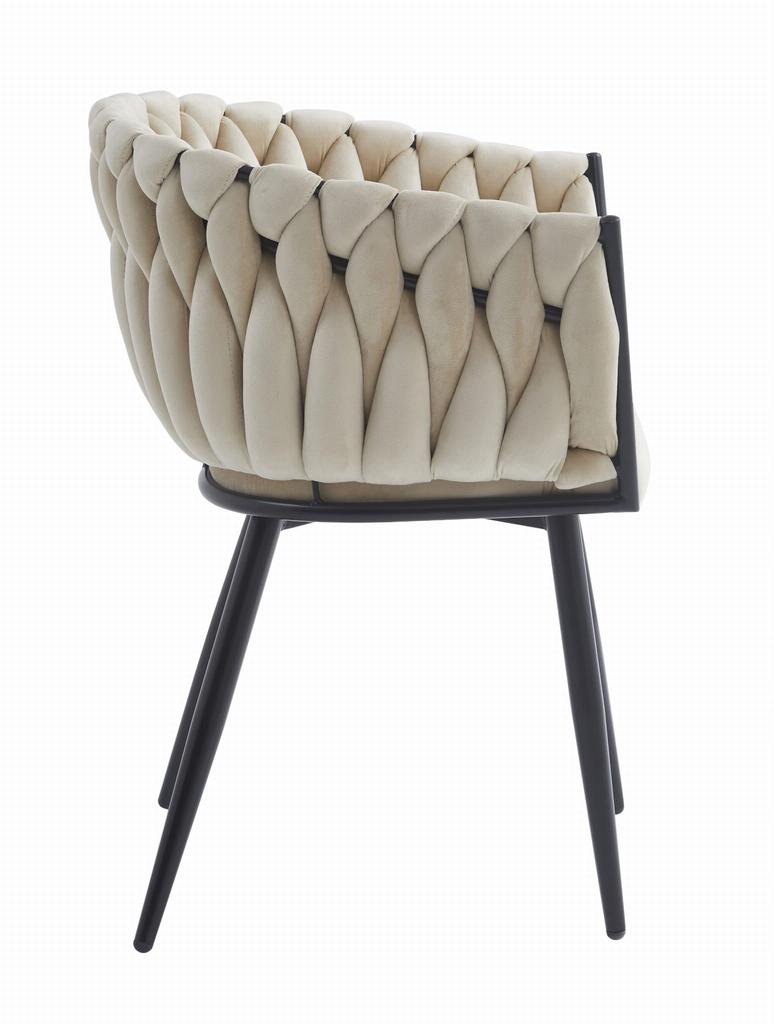 ORION chair - beige velvet / black legs x 1