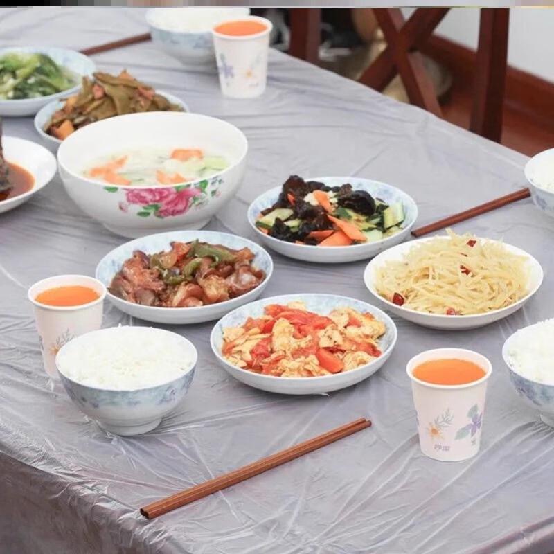 ShengbiLai Disposable Plastic Round Tablecloth