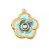 Three-Dimensional Rose Devil's Eye Cross Stainless Steel Pendants for DIY Necklaces