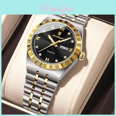 Swiss Waterproof Ladies Watch With Dual Calendar Quartz Movement For Business Women