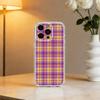 Cool P-Purple P-Plaid Pattern Phone Case For iPhone 17 16 15 14 13 12 11 Mini Pro Max Plus Transparent Cover