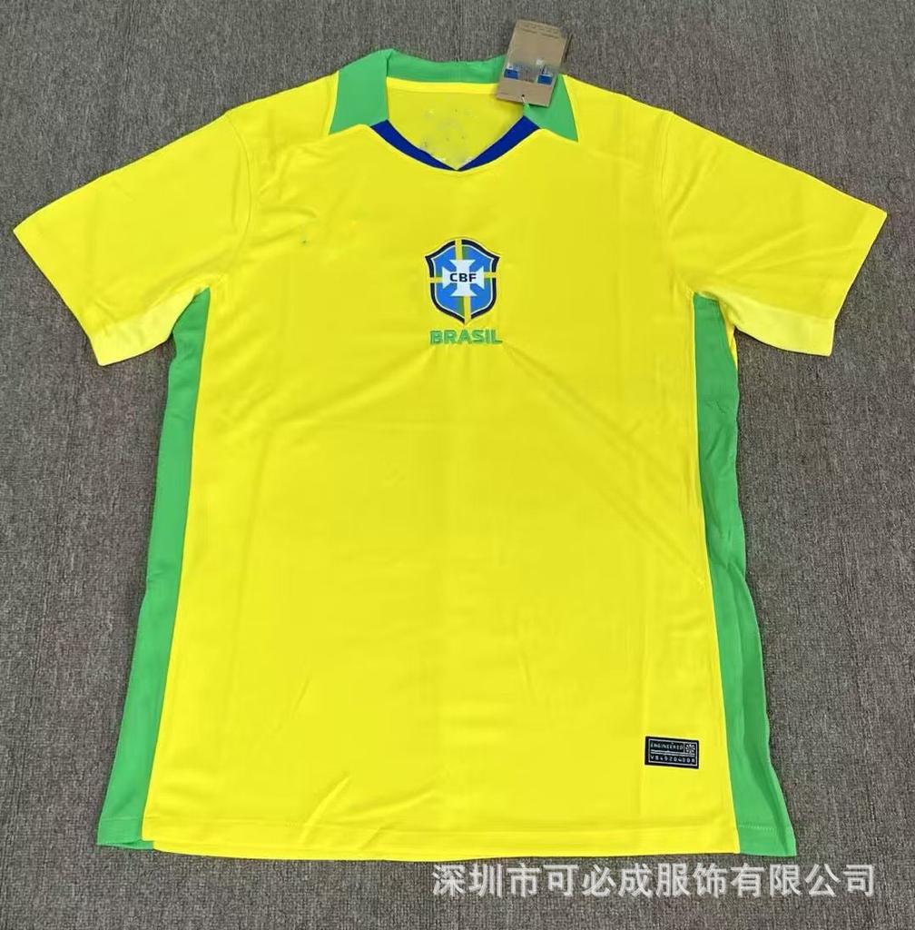 Großhandel und Einzelhandel Grenzüberschreitend Brasilien Nationalmannschaft Spezielles Gedenk-Kurzarm-Fußballtrikot Oberteil Kurzarm Fans