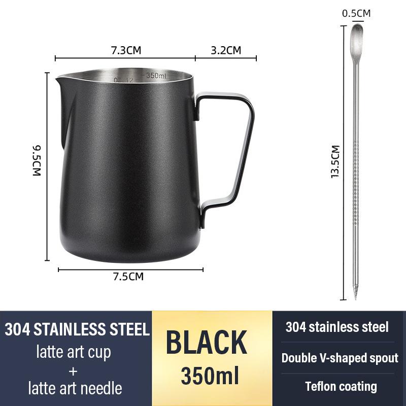 350/600ML Coffee Milk Jugs Stainless Steel Espresso Steaming Pitcher for Latte Art Milk Jug Frother Cup Bar Coffee Accessorie