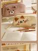 Adorable Cat Embroidered Large-Capacity Stationery Pencil Case for Girl Students