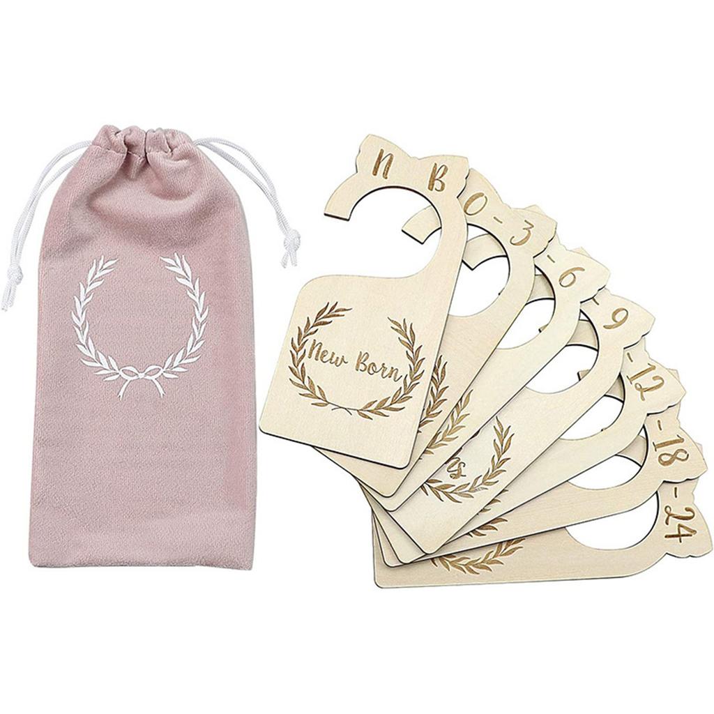 Wood Baby Closet Dividers Baby Closet Organizers Etched Design For Any Nursery Decor Set Of 7 Adorable Wooden Baby Clothes Size Hanger Organizer