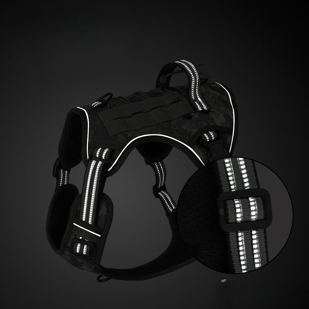 Dog Chest Back Outdoor Medium and Large Dog Multifunctional Tactical Vest Training Explosion-proof Big Dog Leash Dog Chest Back