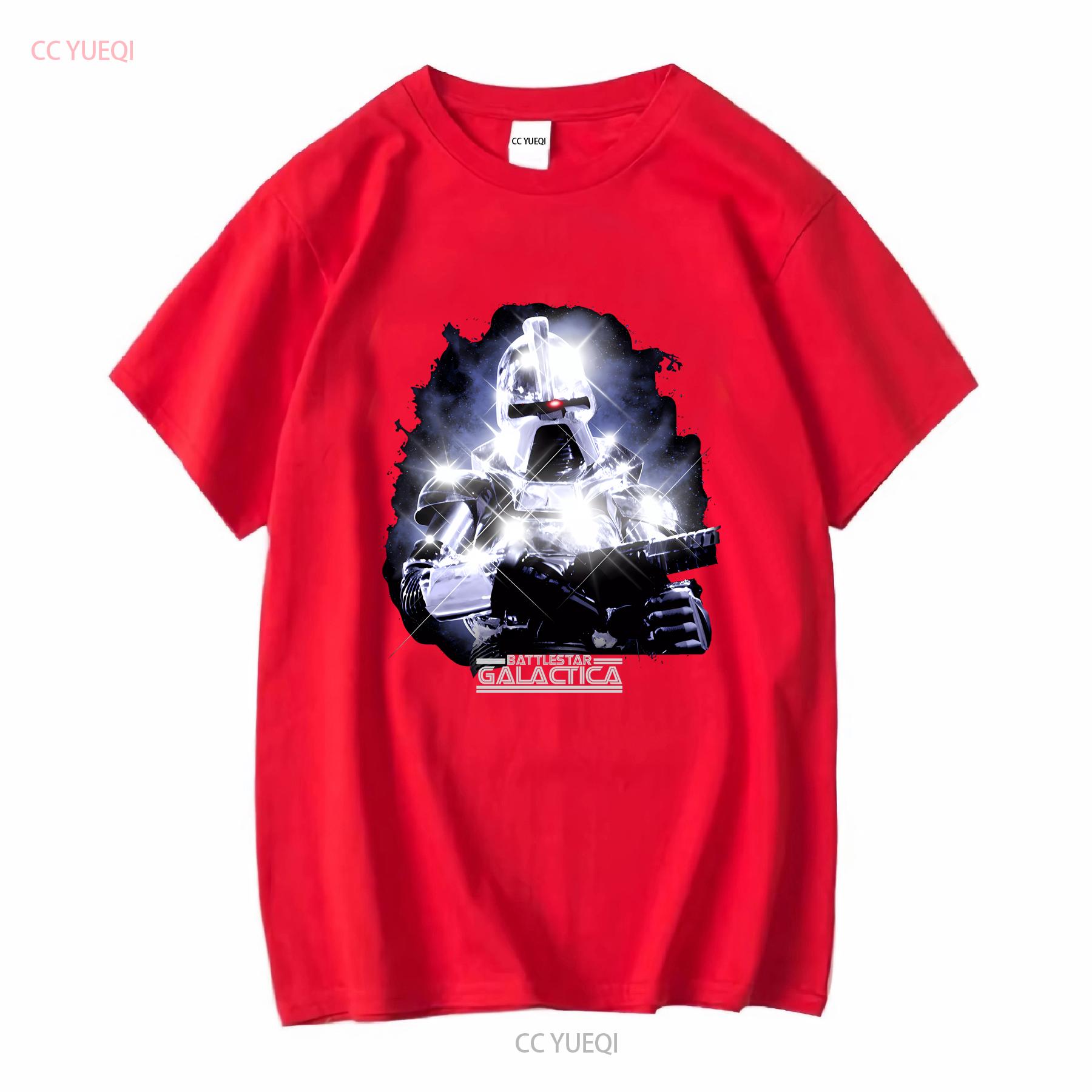 Battlestar Galactica 35th Anniversary Cylon Mens Heather T Shirt vintage Washed Top For Everyday Wear Casual Comfortable S