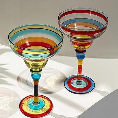 Handgefertigte Bunte Margarita Weingläser Exquisites Bleifreies Cocktailglas Für Hochzeitsfeier Trinkgeschirr Einzigartiger Kelch
