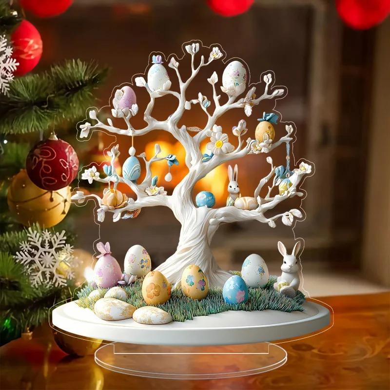 Easter Bunny Decoration Non Fragile Bunny Acrylic Decoration Flat Bunny Decoration Modern 2D Easter Home Decoration Easter