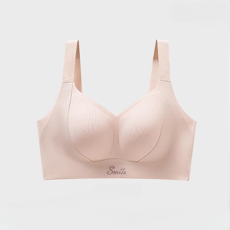 Seamless Foundation Skin‑Tone Tank‑Style Bra,Minimizer Push‑Up Plus Size Brassiere,Gather Side Fat for Large Bust Women