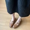 Fashion Flat Bottomed Round Toe Retro Mary Jane Shoes for Women In the Spring of 2025, New Single Kick Shoes, British Loafers