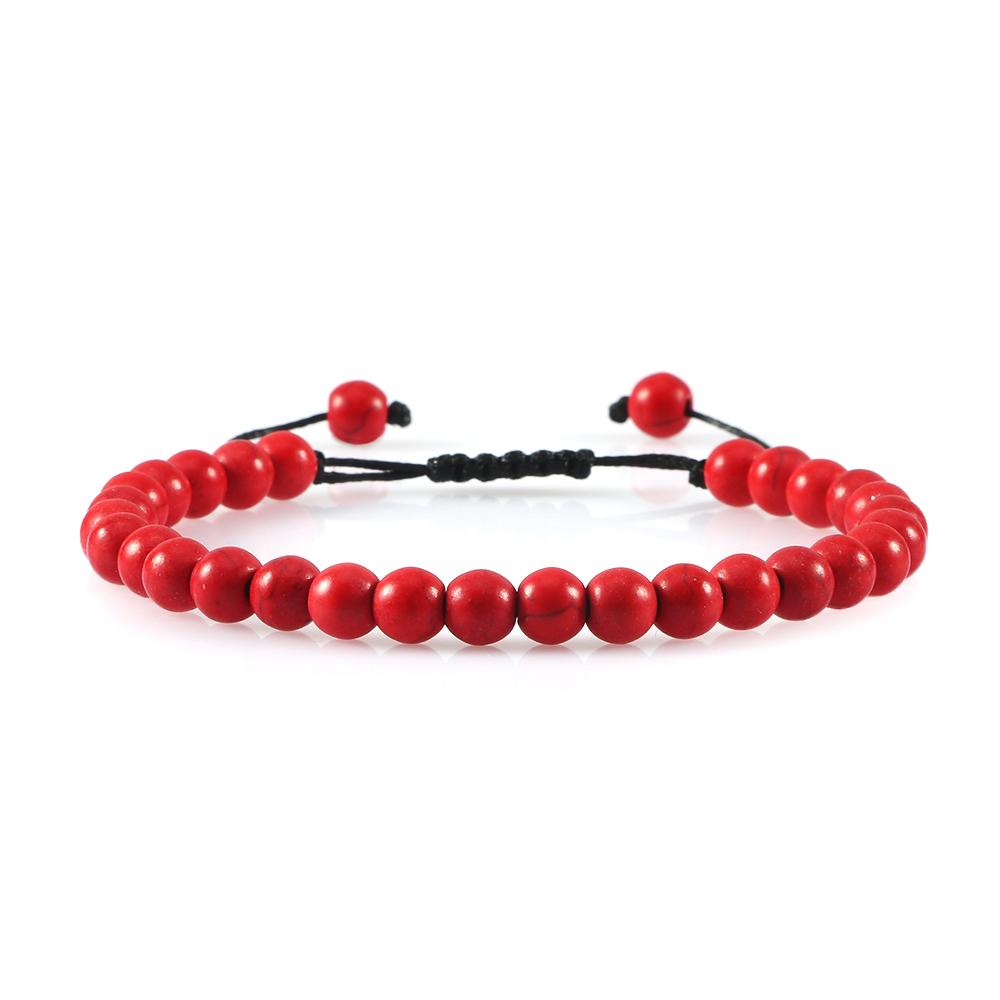 6mm Natural Stone Men Bracelets Charm Tiger Eye Black Beads Bracelet Braided Bangle Adjustable Charm Women Yoga Jewelry Pulseras