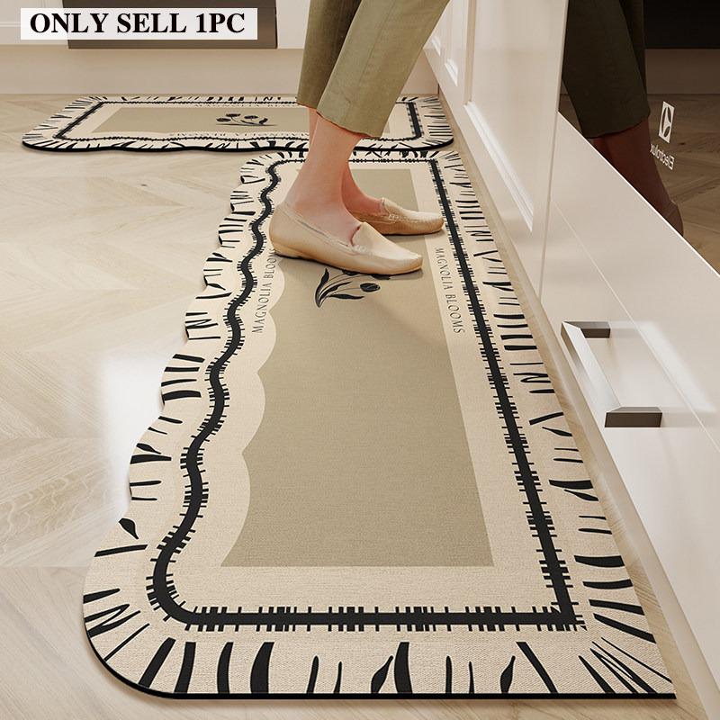 PVC Kitchen Carpet Waterproof Oil-proof Non-slip Leather Floor Mat Minimalist Striped Rug Long Size Home Decor Carpets Alfombra