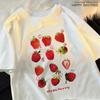 Damen T-Shirts 12 Arten Erdbeer-Druckmuster Kleidung Sommer T-Shirts Locker Partner T-Shirt Weiche Oberteile