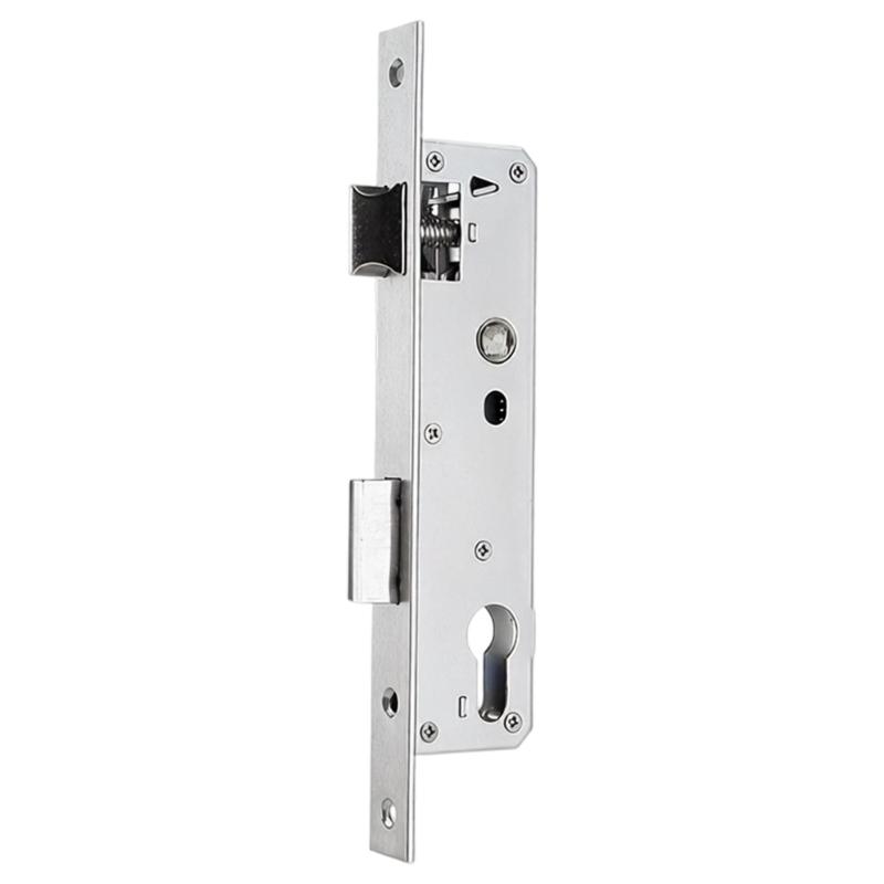 Metal Single Point Mortise Lock Body with Narrow Panel Front Plate for Residential Gate Door Repair and Aluminum Door Use