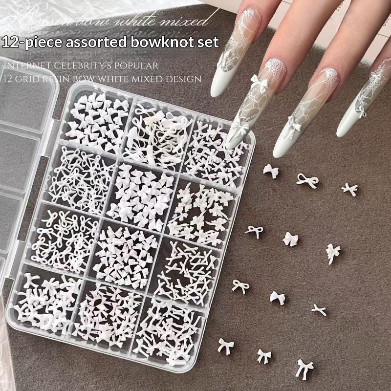 Bow Mixed White Mini Nail Art Nail Rhinestone Nails Decals Nails Art Design Nail Charm Nail Art Decoration Charm Accessories