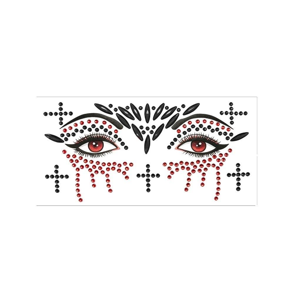 Rhinestone Face Eye Jewels Sticker 3D Face Gem Sticker Crystal Tattoo Sticker Halloween Party