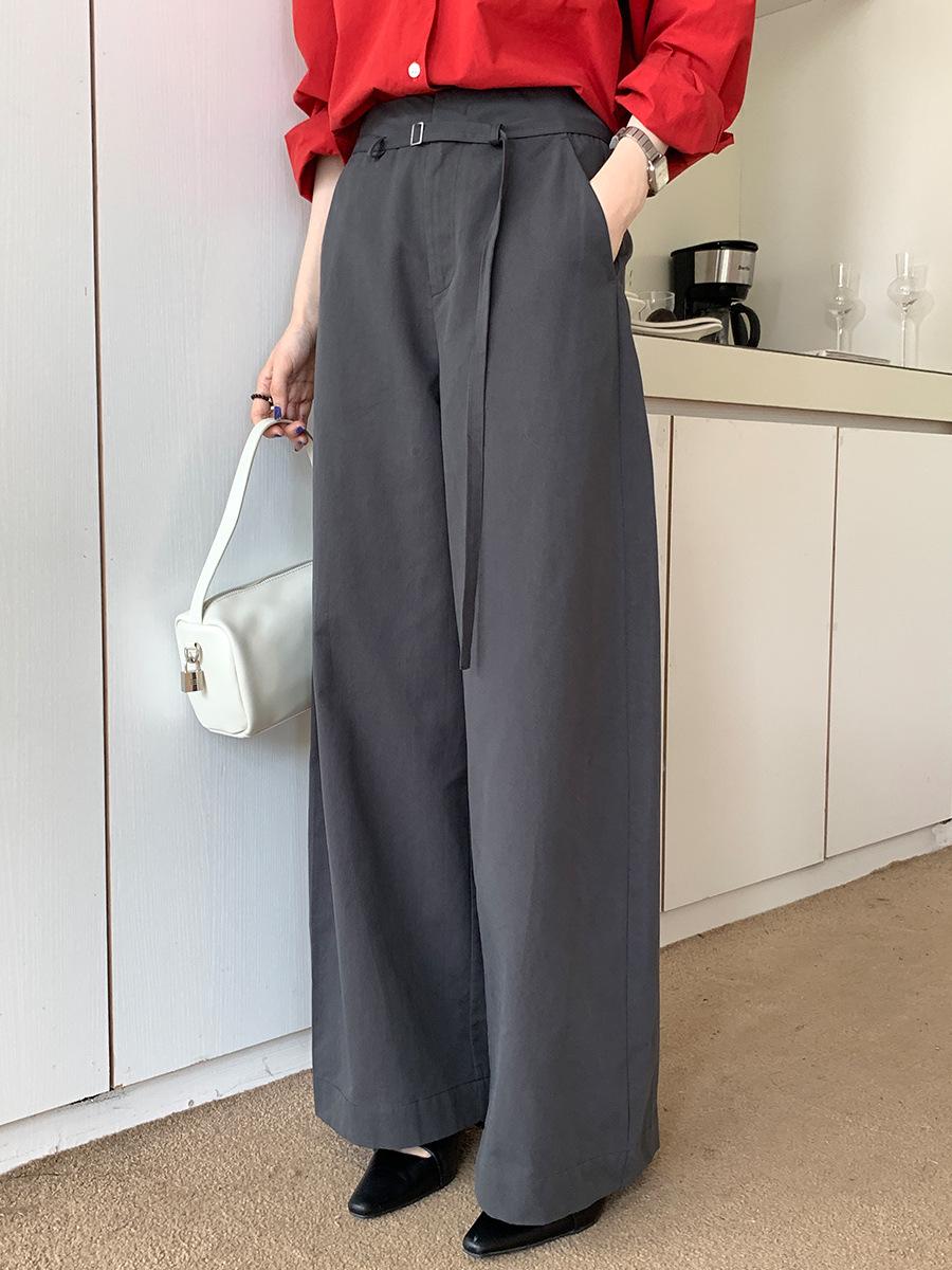 2026 Korean Style Women s High-Waisted Loose Casual Wide-Leg and Slimming Straight-Leg Pants S