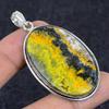 Bumble Bee Jasper Gemstone Handmade 925 Sterling Silver Pendant 2.40" h0z20