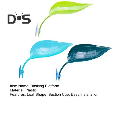 Sonnenplattform für Schildkröten in Blattform, Sonnenplattform für Bartagamen mit Saugnäpfen, Zubehör für Laubfrösche als Dekoration für Leopardgecko-Aquarien, 3 Stück