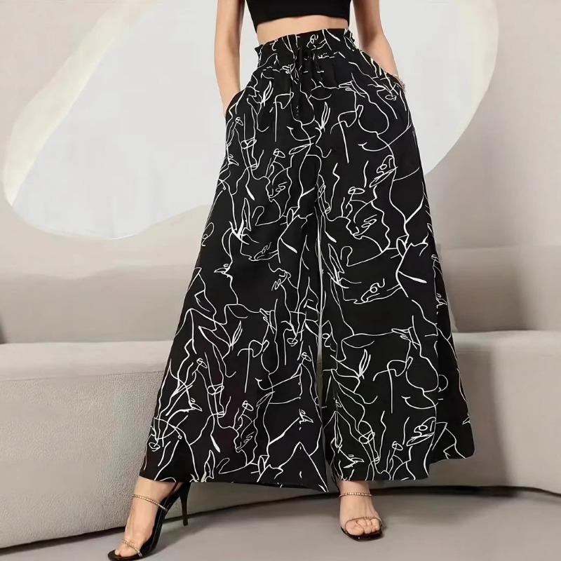 New Style Skirt Waist-length Culottes Women's Summer Long Draped with Large Hem Pants