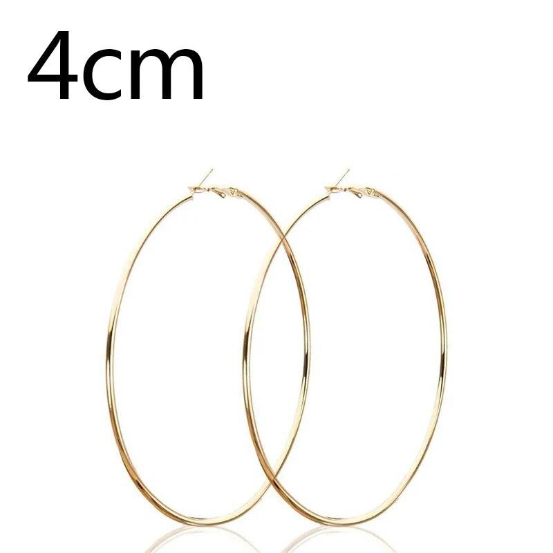 Women 3-10cm Small Big Circle Hoop Earrings Statement Ear Ring Fashion Jewelry Gift Nightclub DJ 2020