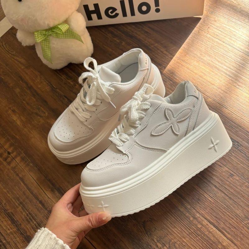 Damen Sneaker Frühling Herbst Modisch Lässig Dicke Sohlen Schuhe Bequeme Höhenverstärkende Plateau-Sohlen für Damen