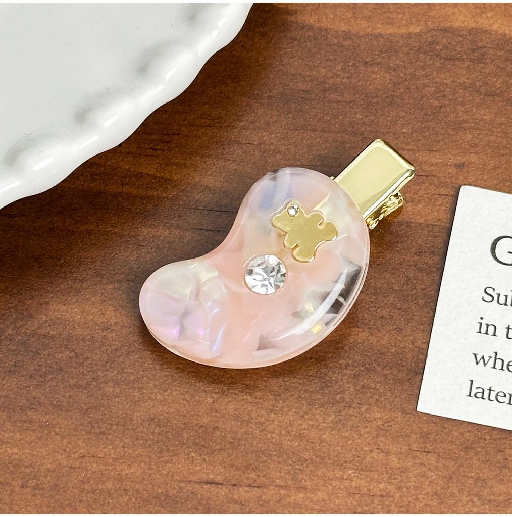 Trendy Acetate Hair Accessories Featuring Rhinestone Bear Clips For Young Women