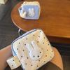 Blue Check Miffy Rabbit Storage Bag With Polyester Material For Casual Daily Use