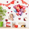 Cupid Love Arrow and Balloons Wall Sticker Self-Adhesive Removable for Living Room Bedroom Valentine Home Decor
