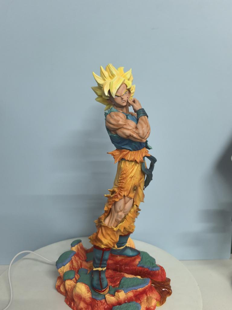 Super Saiyan Pinch Face Battle Damaged Goku Pvc Action Figure 38cm Collectable Dragon Ball With Blister Box Anime Fans Toy Gifts Premium Quality