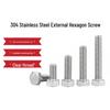 304 Stainless Steel Full Thread Hex Bolt Set