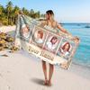 ABBA Customized Name Text Beach Towel, Soft Absorbent Towel Beach Pool Travel Personal Gift