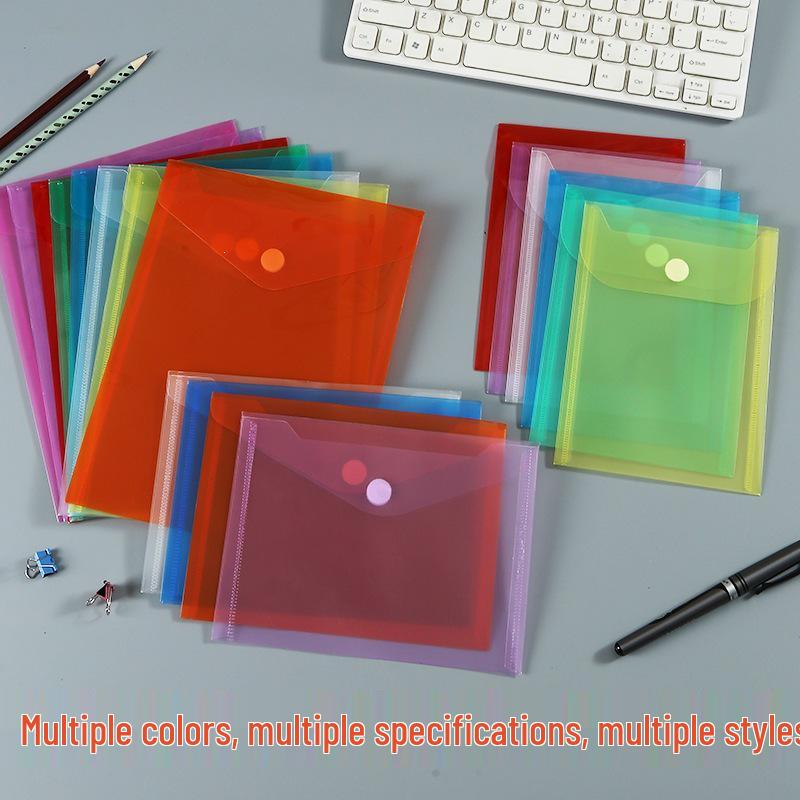 A5 & A7 Clear Snap Button and Velcro File Bags for Documents, Receipts, Horizontal & Vertical Storage.