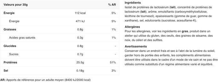 Whey Isolat Eric Favre - Iso 100% Whey Zero - Cookies & Creme 500g