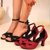 2025 Sommer Damen Open-Toe Stiletto-Absatz Kreuzriemen Plateau-Sandalen