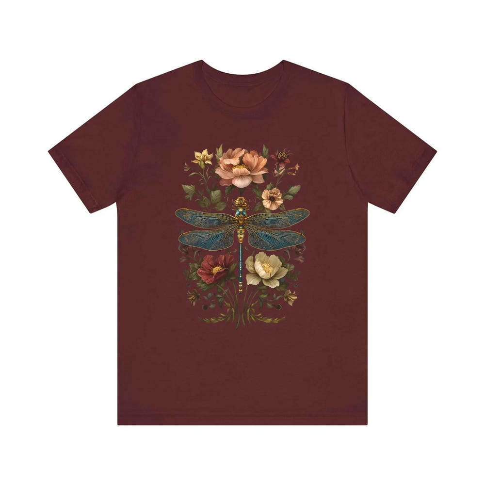 Boho Floral Cottagecore Botanical Print Shirt Vintage Gift for Nature Lover Dark Acedemia Unisex Y2K Cotton TShirt Streetwear